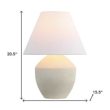 Set of Two 21" Cream Urn Bedside Lamps With Empire Shades HomeRoots