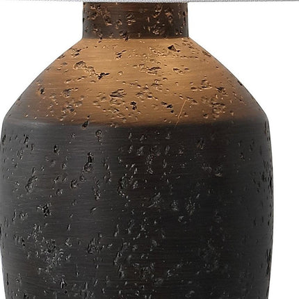 Set of Two 19" Black Urn Bedside Lamps With Empire Shades HomeRoots