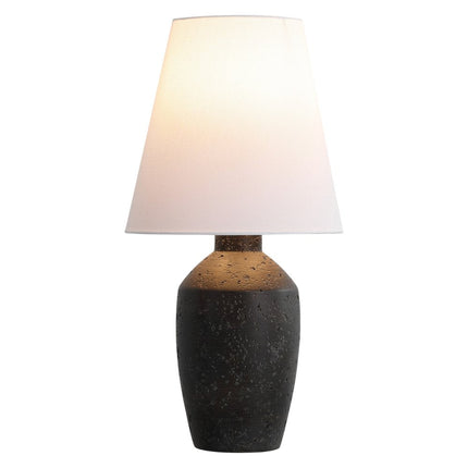 Set of Two 19" Black Urn Bedside Lamps With Empire Shades HomeRoots