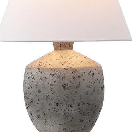 Set of Two 18" Gray Novelty Bedside Lamps With Empire Shades HomeRoots