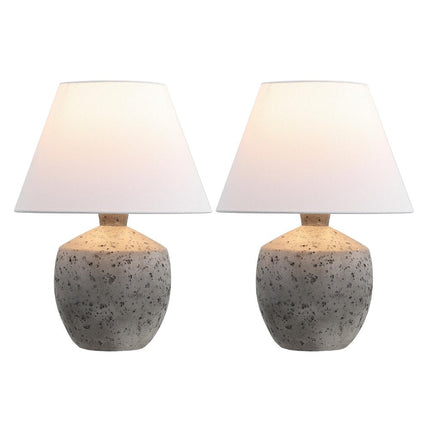 Set of Two 18" Gray Novelty Bedside Lamps With Empire Shades HomeRoots