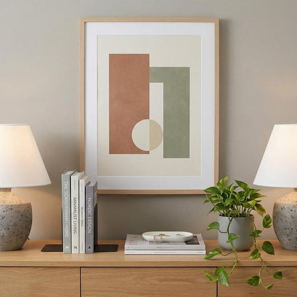 Set of Two 18" Gray Novelty Bedside Lamps With Empire Shades HomeRoots