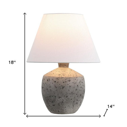 Set of Two 18" Gray Novelty Bedside Lamps With Empire Shades HomeRoots