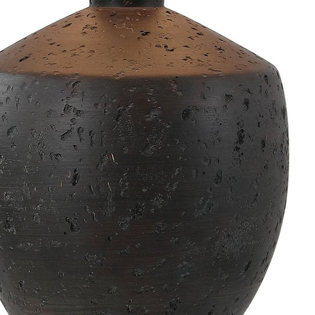 Set of Two 18" Black Urn Table Lamps With Empire Shades HomeRoots