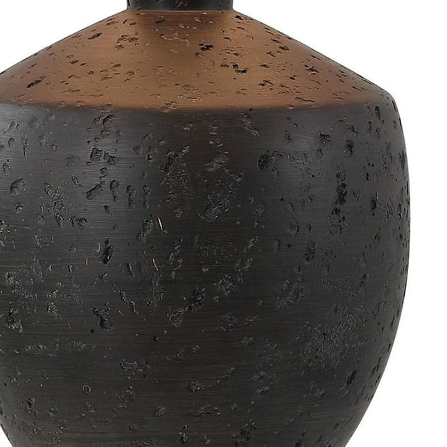 Set of Two 18" Black Urn Table Lamps With Empire Shades