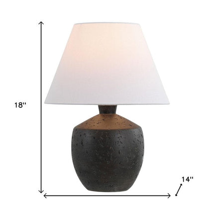Set of Two 18" Black Urn Table Lamps With Empire Shades HomeRoots