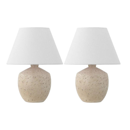 Set of Two 18" Clear Novelty Table Lamps With Empire Shades HomeRoots