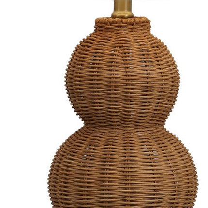 Set of Two 23" Clear Gourd Table Lamps With Empire Shades HomeRoots