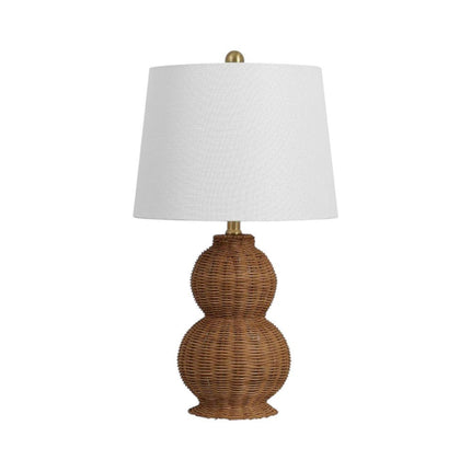 Set of Two 23" Clear Gourd Table Lamps With Empire Shades HomeRoots