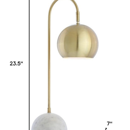 24" White Novelty Table Lamp With Globe Shade HomeRoots