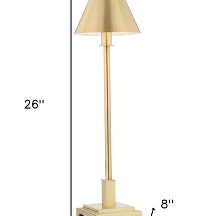 26" Gold Novelty Table Lamp With Drum Shade HomeRoots