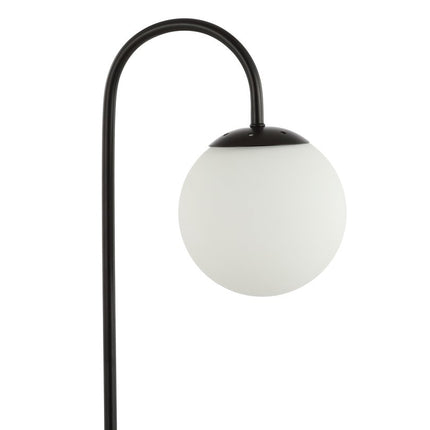 18" Black Globe Arched Lamp With Globe HomeRoots