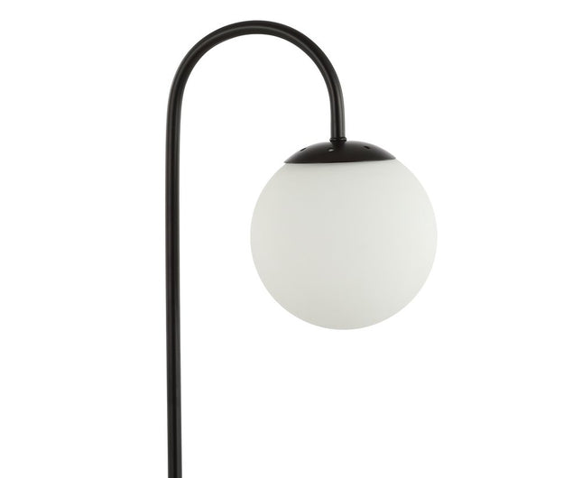 18" Black Globe Arched Lamp With Globe