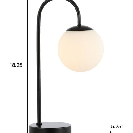 18" Black Globe Arched Lamp With Globe HomeRoots