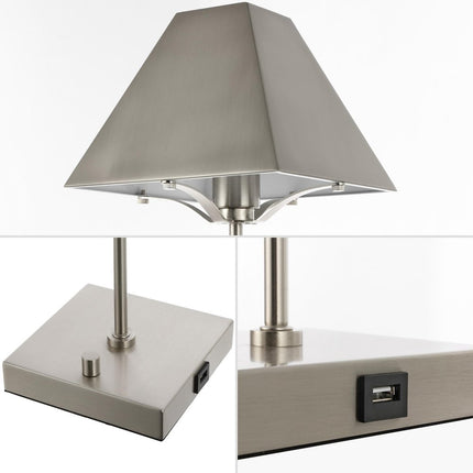 25" Nickel Table Lamp With Novelty Shade HomeRoots