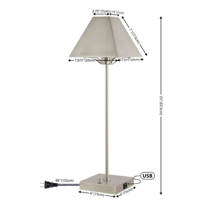 25" Nickel Table Lamp With Novelty Shade HomeRoots