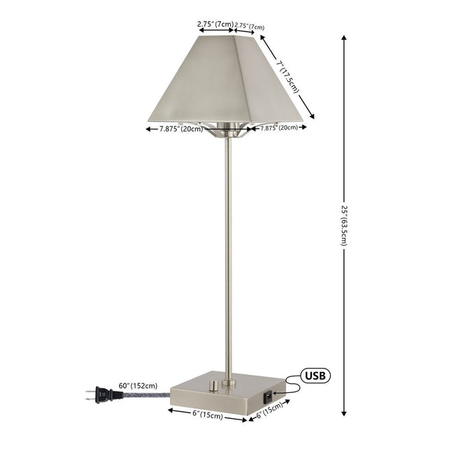 25" Nickel Table Lamp With Novelty Shade HomeRoots