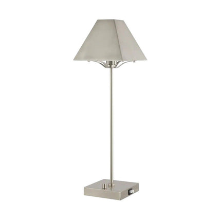 25" Nickel Table Lamp With Novelty Shade HomeRoots