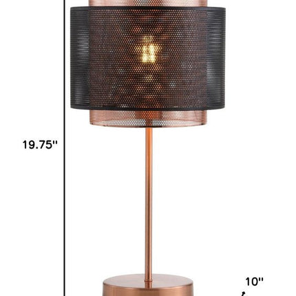 20" Copper Table Lamp With Cylinder Shade HomeRoots
