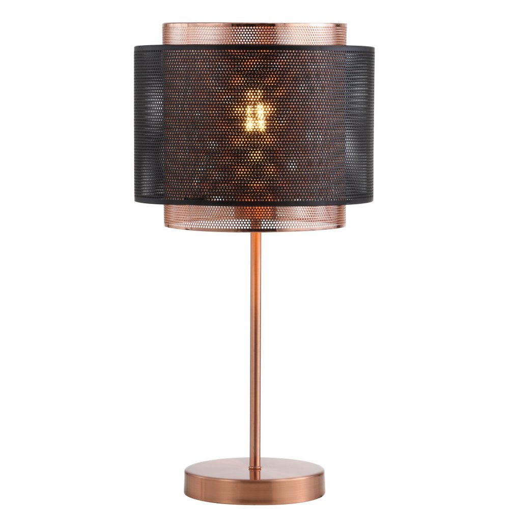 20" Copper Novelty Table Lamp LED With Globe Shade