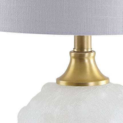 22" White And Gold Globe Table Lamp With Drum Shade HomeRoots