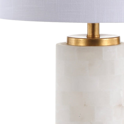 26" White And Gold Table Lamp With Drum Shade HomeRoots