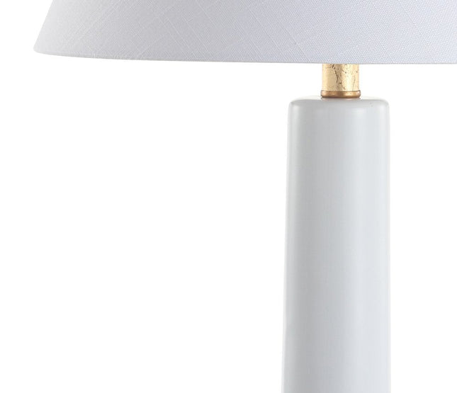 29" White And Gold Urn Table Lamp With Empire Shade HomeRoots