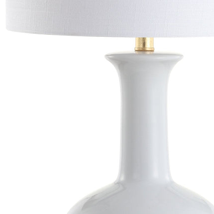 27" White And Gold Novelty Table Lamp With Drum Shade HomeRoots