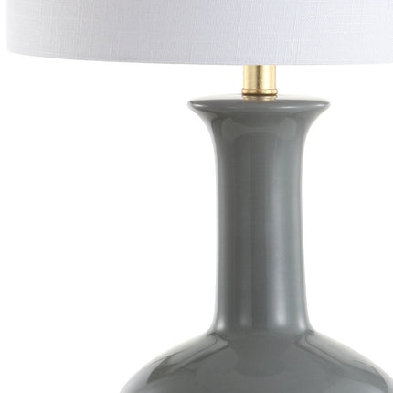 27" Steel Blue And Gold Novelty Table Lamp With Drum Shade HomeRoots