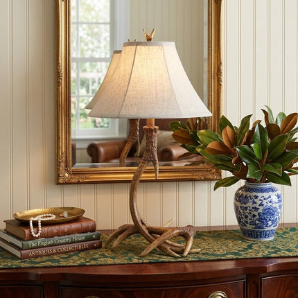 28" Brown Novelty Table Lamp With Globe Shade HomeRoots