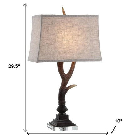 30" Brown And Clear Novelty Table Lamp With Shade HomeRoots
