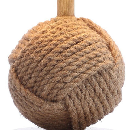 18" Natural Rope Ball Coastal Table Lamp With Globe Shade HomeRoots