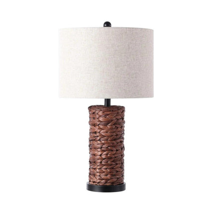 Set of Two 25" Black Table Lamps With Drum Shades HomeRoots