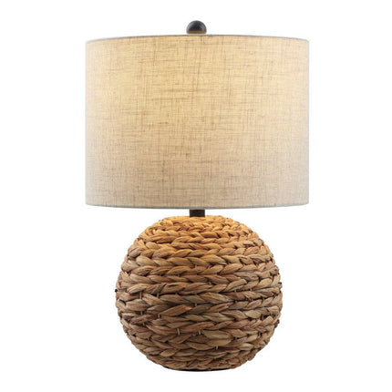 22" Clear Round Table Lamp LED With Drum Shade HomeRoots