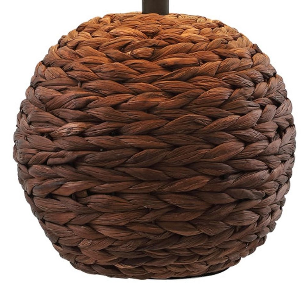 22" Clear Round Table Lamp LED With Drum Shade