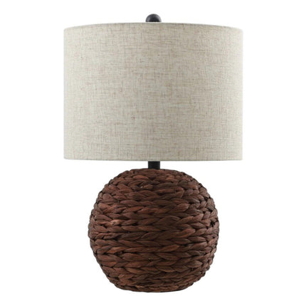 22" Clear Round Table Lamp With Drum Shade HomeRoots