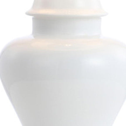 Set of Two 22" White And Gold Urn Bedside Lamps With Drum Shades HomeRoots