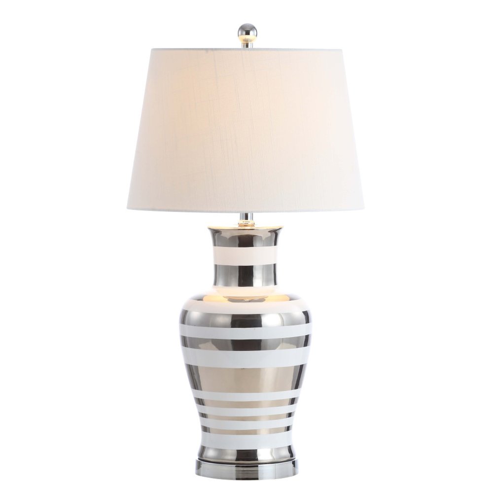 29" Silver Novelty Table Lamp LED With Empire Shade