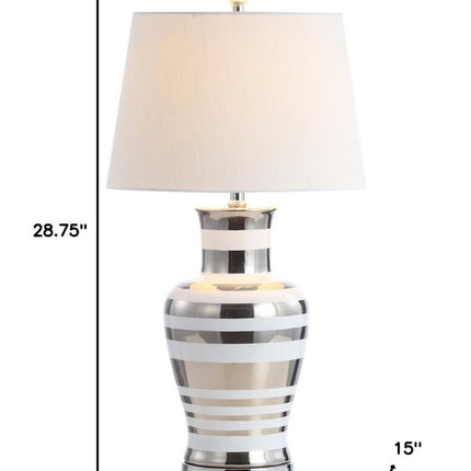 29" Silver Urn Table Lamp With Empire Shade HomeRoots