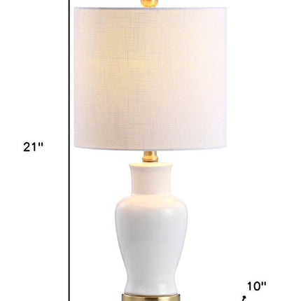 21" Gold Urn Table Lamp With Drum Shade HomeRoots