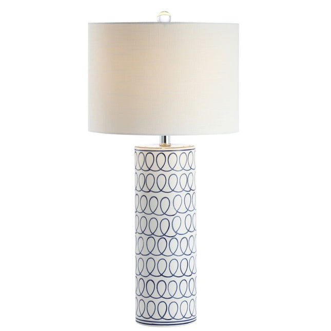 29" White Table Lamp With Drum Shade HomeRoots