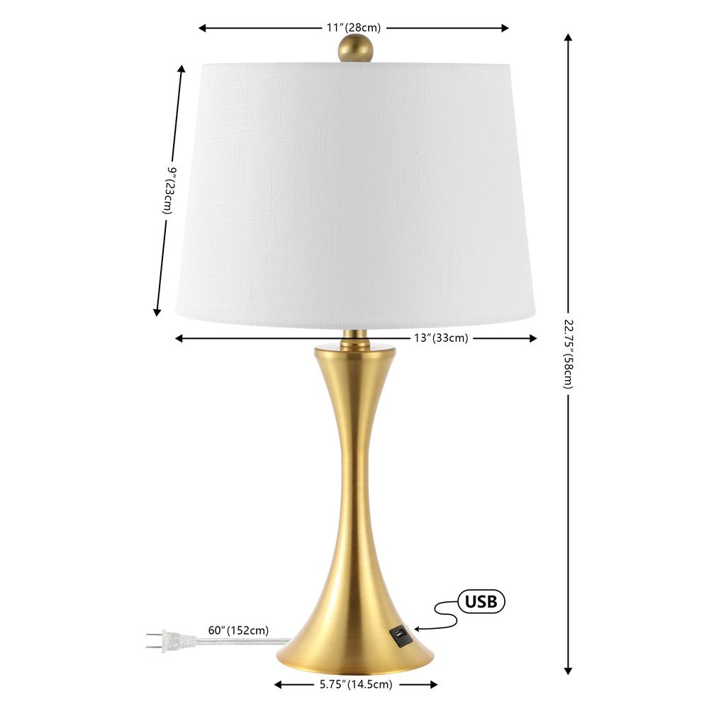 Set of Two 23" Clear Novelty Table Lamps LED With Empire Shades