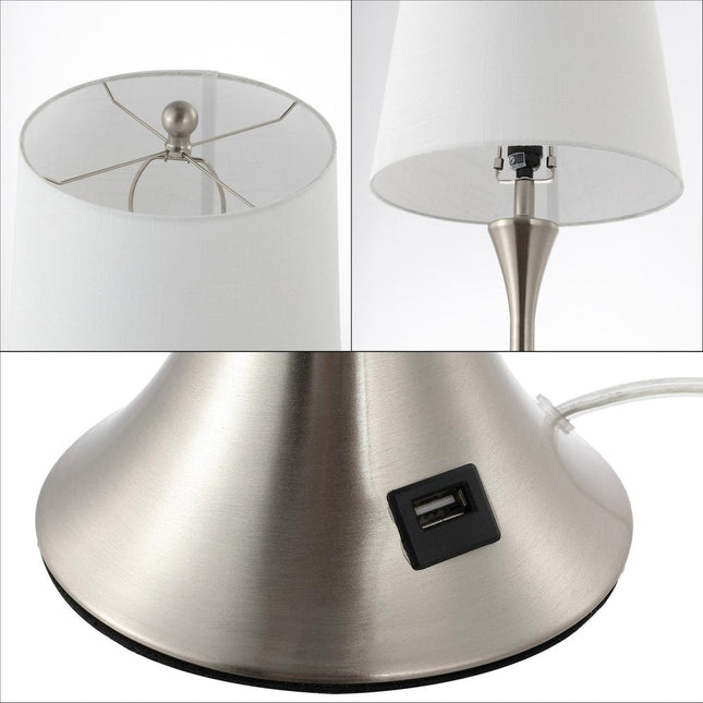 Set of Two 23" Clear Novelty Table Lamps With Empire Shades HomeRoots