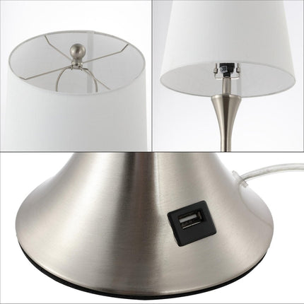 Set of Two 23" Clear Novelty Table Lamps With Empire Shades