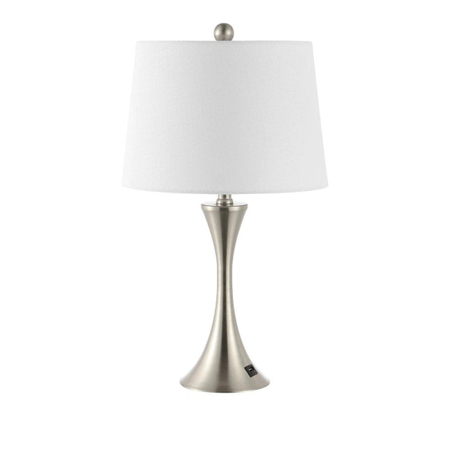 Set of Two 23" Clear Novelty Table Lamps With Empire Shades