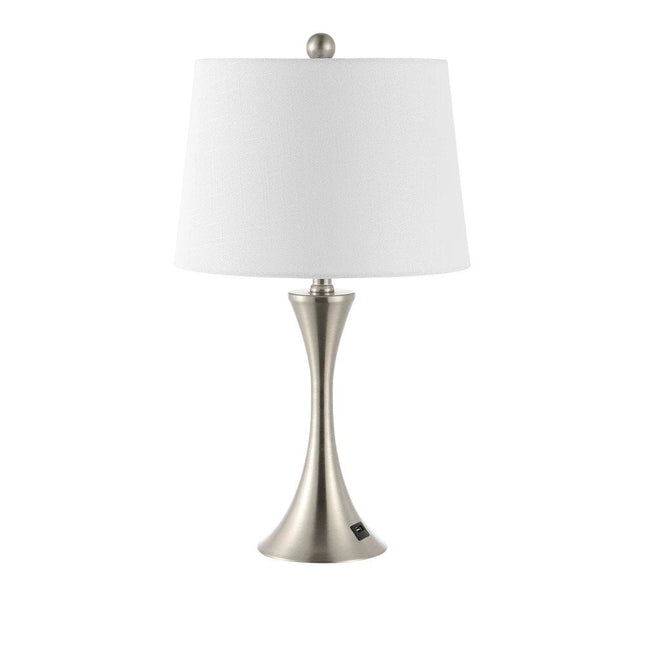 Set of Two 23" Clear Novelty Table Lamps With Empire Shades HomeRoots