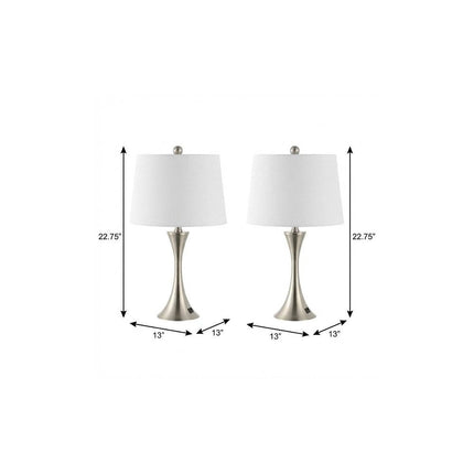 Set of Two 23" Clear Novelty Table Lamps With Empire Shades HomeRoots