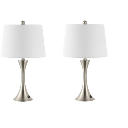 Set of Two 23" Clear Novelty Table Lamps With Empire Shades