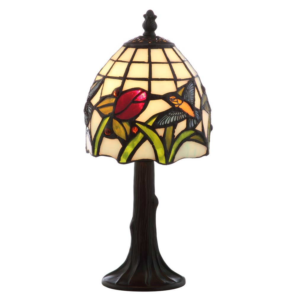 12" Bronze Novelty Tiffany Lamp LED With Bell Shade
