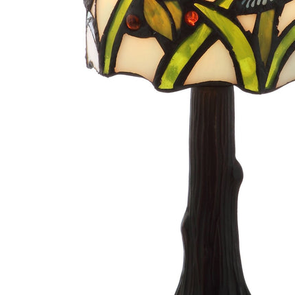 12" Bronze Birds Novelty Tiffany Lamp With Bell Shade HomeRoots